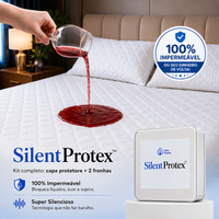 SilentProtex™ – Protetor de Colchão + Fronhas Impermeáveis – Super Silencioso