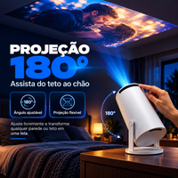 CineFlix HD™ - Seu Cinema em Casa! | Projetor Portátil + Tela 200” GRÁTIS