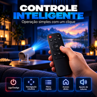 CineFlix HD™ - Seu Cinema em Casa! | Projetor Portátil + Tela 200” GRÁTIS